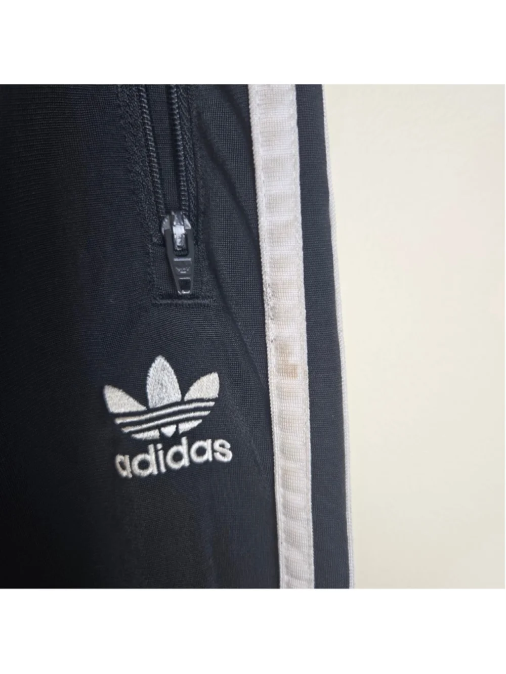 Men's Adidas Black & White Track Pants S